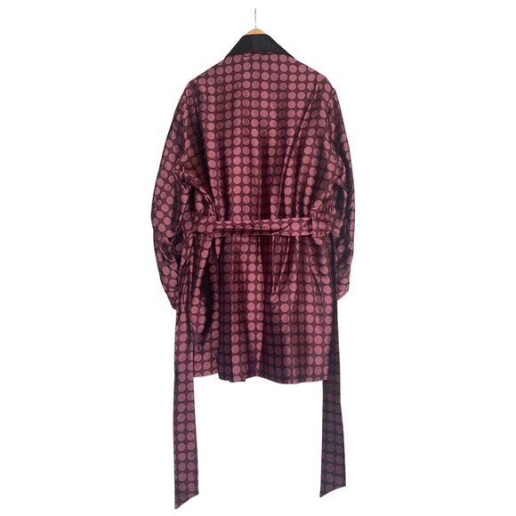 ** SOLD Daniel Hanson Red Dotted Silk Smoking Jacket - Picture 2 of 7